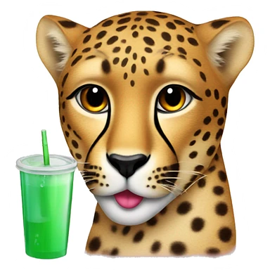 Cheetah with lipgloss and drink  sticker
