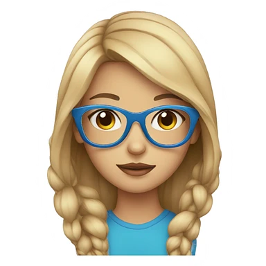 girl with cat and blue glasses sticker