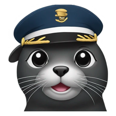 black seal with captain's cap wink sticker