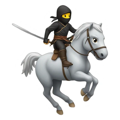 Ninja riding on horse sticker