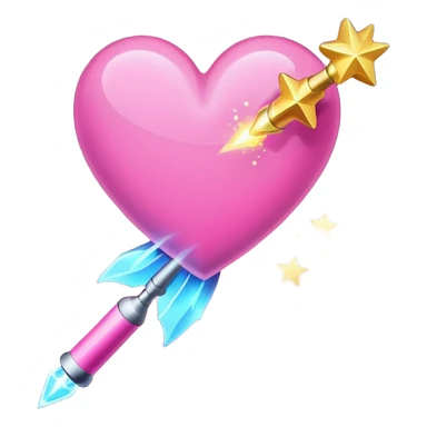 pink heart shooting star effect on end of a wand sticker