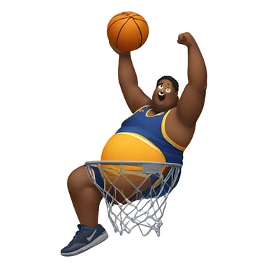 Fat person dunking sticker