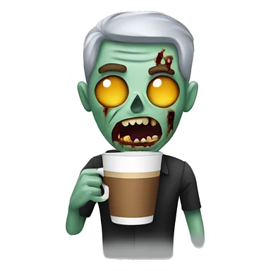 Zombie drinking coffee sticker