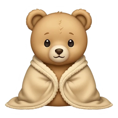 Cute teddy bear wearing blanket  sticker
