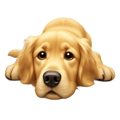 Golden retriever upside down looking up sticker