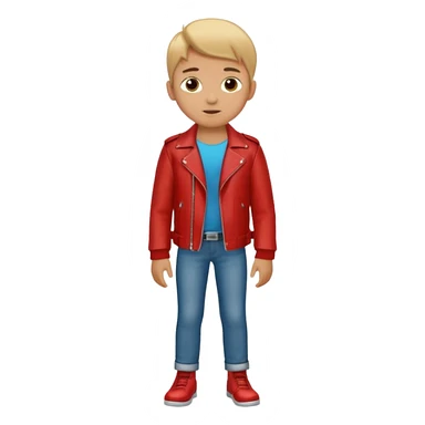 Boy in leather jocket, full body, different color leather jocket, close up sticker