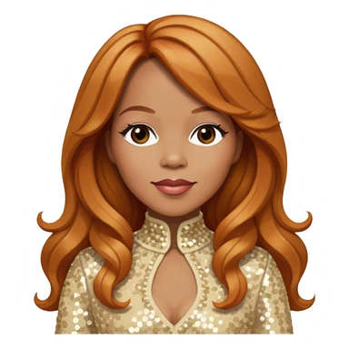 Tina Campbell from Mary Mary with long reddish blonde hair, cream sequin outfit sticker