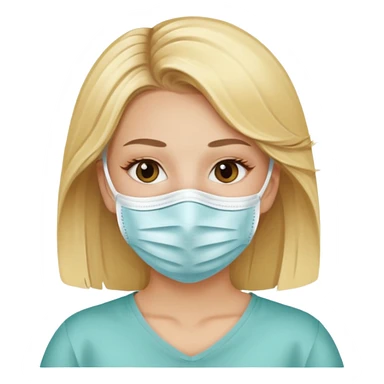 Mujer rubia con mascarilla  sticker