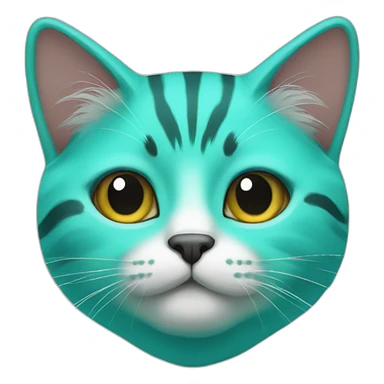 Turquoise cat slip sticker