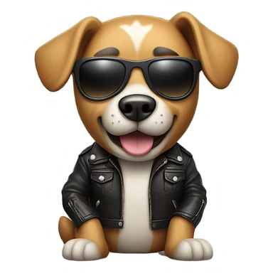 Rock and roll dog sticker
