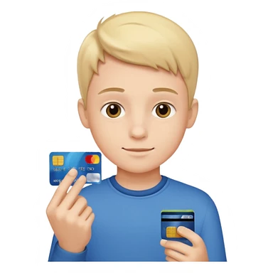 پسر کارت بانکی به دست sticker