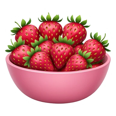 large fancy pastel pink bowl of strawberries sticker