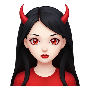 long hair devil girl with shirt sticker