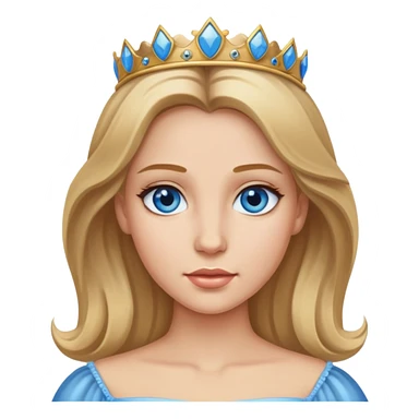 A princess with dirty blonde hair & blue eyes sticker