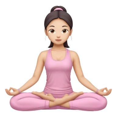 asian yoga girl light pink clothes  sticker