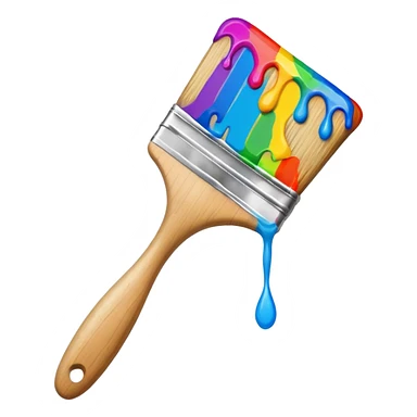 paint brush with raindow paint sticker