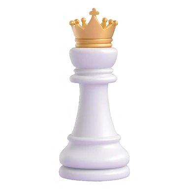 rook chess piece, classic white, glossy finish, simple and elegant, 3D emoji style, no text sticker