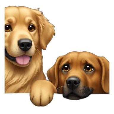 Golden retriever and rottweiller in a dark cabriolet sticker