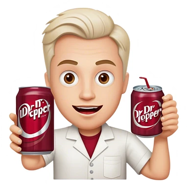 A crazy Caucasian with Dr Pepper sticker