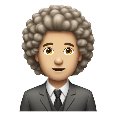 white guy with fluffy hair and acne sticker