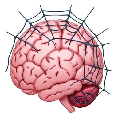 Portrait of Spiderwebs inside a Brain  sticker