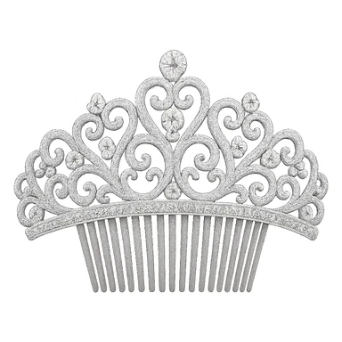 white sparkling tiara comb sticker