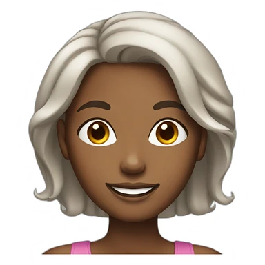 African American woman with relaxed hair and broad smile sticker