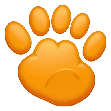 a very light pale pastel yellow-orange pawprint sticker