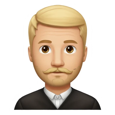 short blond hair clean cut mustache and beard 5ft 9 140lbs titian sticker