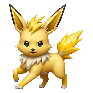 Jolteon the electric Pokémon jumping sticker