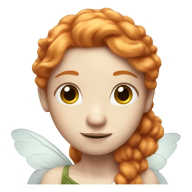 a white skin fairy, long ginger hair and wings sticker
