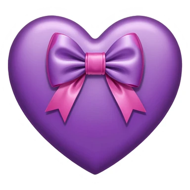 Purple heart with bow around sticker