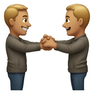 two men giving each other a hand angle from the side sticker