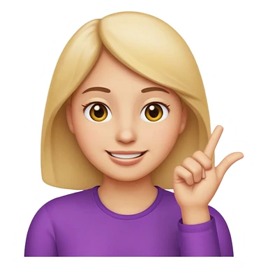 emoji with hand under chin, making a nah gesture, eyes slightly squinting, smiling expression, colorful, simple, Apple style sticker