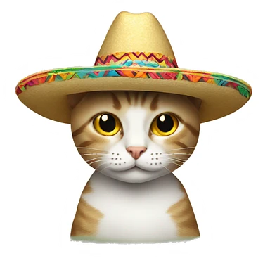 Cat with a sombrero  sticker