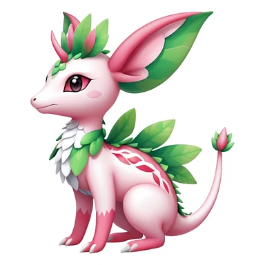 Shiny Exotic Cute Majestic Ethereal Sparkly Flygon-Sylveon-Shaymin-Meganium-Hybrid-Creature with white pattern-markings sticker