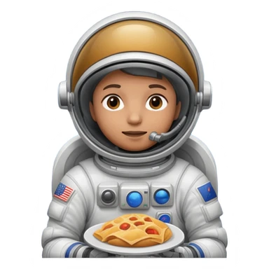 astronaut eating food sticker