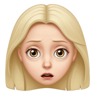 A realistic waist-up portrait of a frightened woman sticker