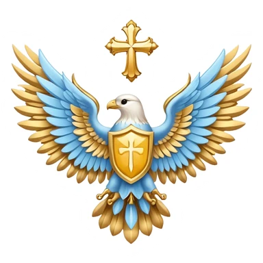 holy saint emblem with light blue wings sticker