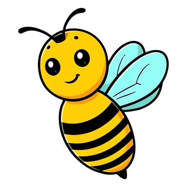 cartoon sticker style bee sticker