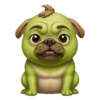 Shrek and pug hybrid sticker