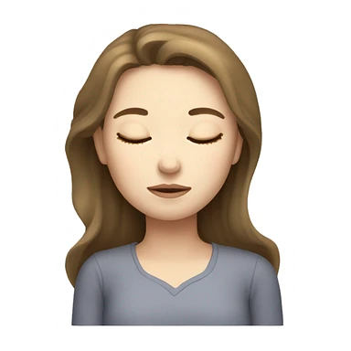 pale Brunette girl sleeping sticker