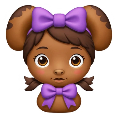 Pookie with bow emoji sticker