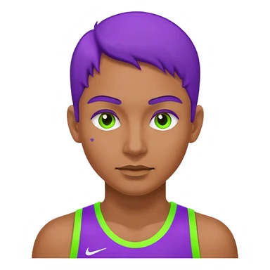 generate for me a sports icon in neon purple and green sticker