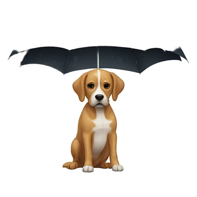 Umbrella under dog sticker