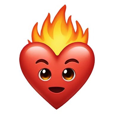 Heart with fire sticker
