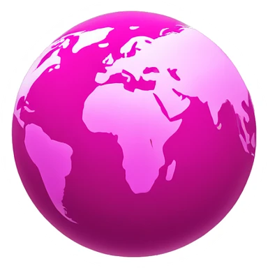 Hot pink earth globe sticker