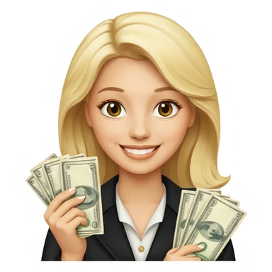 Donna con soldi ricca bionda  sticker