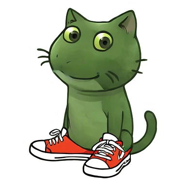 Cat wearing sneakers  sticker