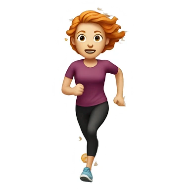 Ginger woman running sticker